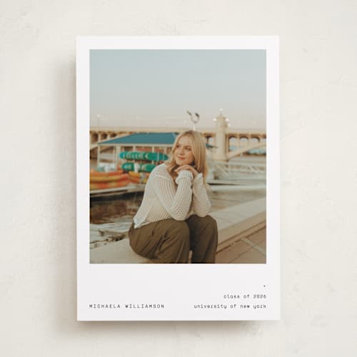 This is a ink graduation announcements with standard by Blustery August called typewritten printing on recycled smooth signature in standard