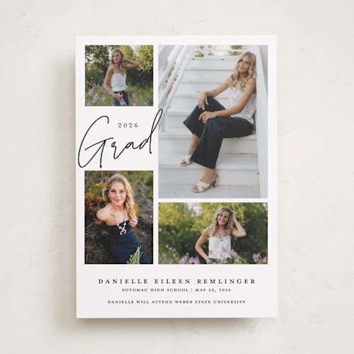 This is a cloud graduation announcements with standard by That Girl Press called around the corner printing on recycled smooth signature in standard