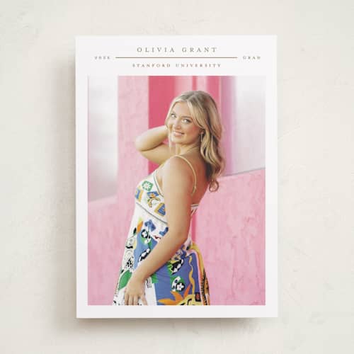 This is a sparrow graduation announcements with standard by Alexandra Cohn called compass printing on recycled smooth signature in standard