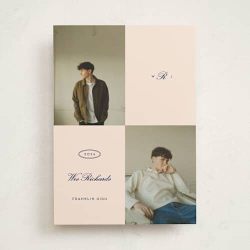 This is a ocean graduation announcements with standard by Rachel Cassel called the quadrant printing on recycled smooth signature in standard