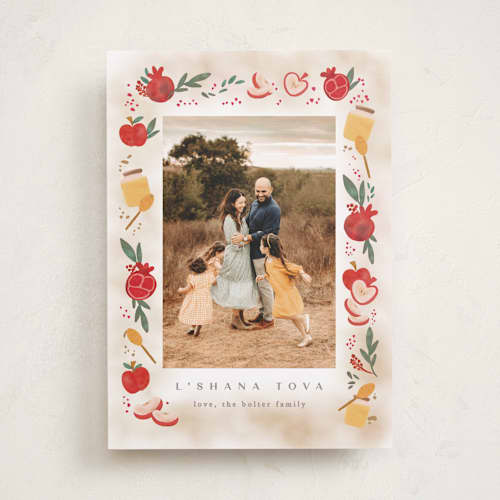 This is a maple syrup rosh hashanah cards with standard by Creo Study called fruitful new year printing on recycled smooth signature in standard