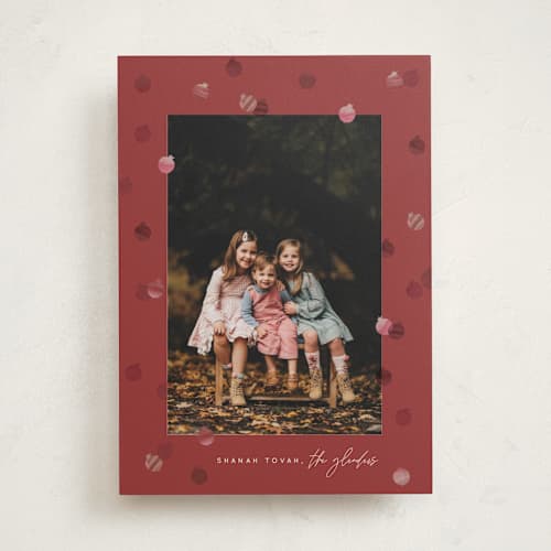 This is a pomegranate rosh hashanah cards with standard by Pati Cascino called little fruits printing on recycled smooth signature in standard