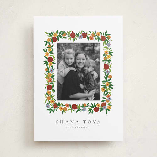 This is a bouquet rosh hashanah cards with standard by Sumak Studio called abundance printing on recycled smooth signature in standard