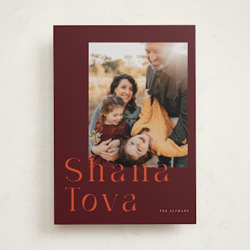 This is a pomegranate rosh hashanah cards with standard by Sumak Studio called shana tova printing on recycled smooth signature in standard