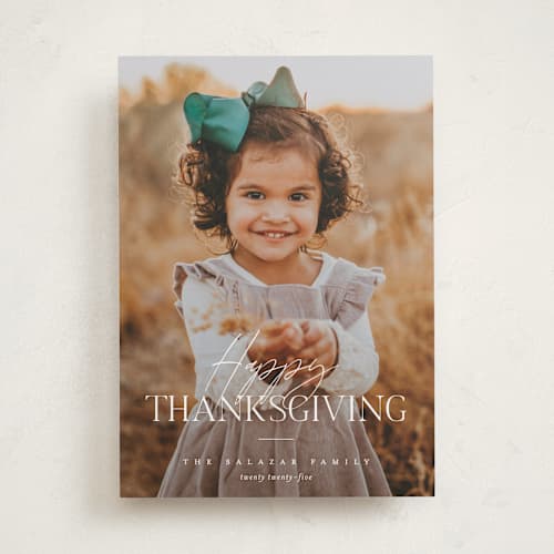 This is a whipped cream thanksgiving cards invitations with standard by Pixel and Hank called thankgiving classic printing on recycled smooth signature in standard