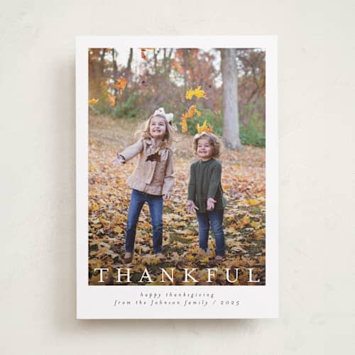 This is a cloud thanksgiving cards invitations with standard by Nicole Walsh called modern thankful printing on recycled smooth signature in standard