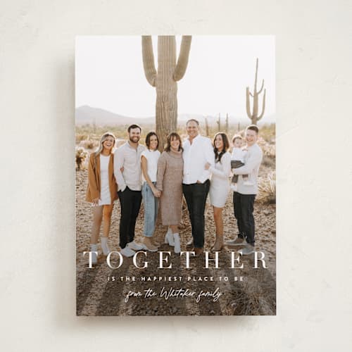 This is a simply white thanksgiving cards invitations with standard by Sara Hicks Malone called together merry printing on recycled smooth signature in standard