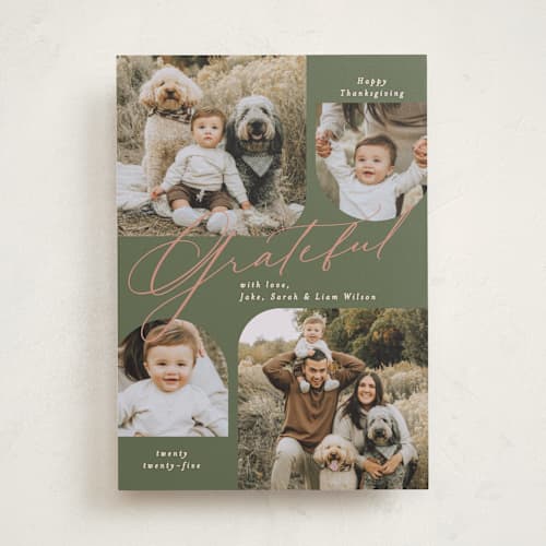 This is a green bean thanksgiving cards invitations with standard by Owl and Toad called scenic printing on recycled smooth signature in standard