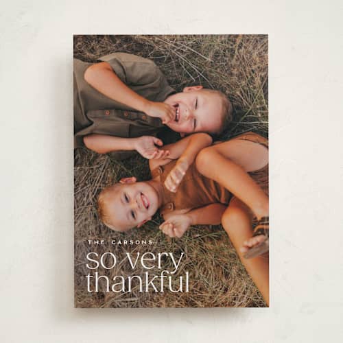 This is a cotton thanksgiving cards invitations with standard by Ellen Schlegelmilch called so very thankful. printing on recycled smooth signature in standard