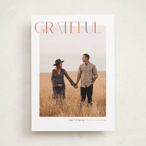 This is a harvest thanksgiving cards invitations with standard by Eric Clegg called colors of autumn printing on recycled smooth signature in standard
