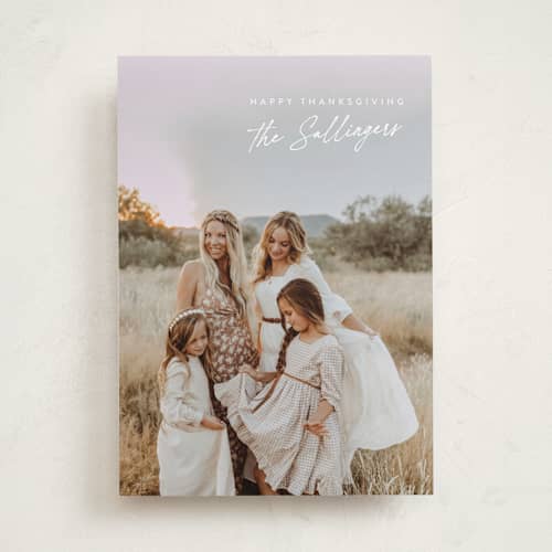 This is a snow thanksgiving cards invitations with standard by Tamara Hilje called firma printing on recycled smooth signature in standard