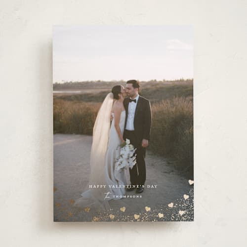 This is a cloud foil stamped valentine cards with foil pressed by Ashlee Townsend called heart surround printing on recycled smooth signature in standard