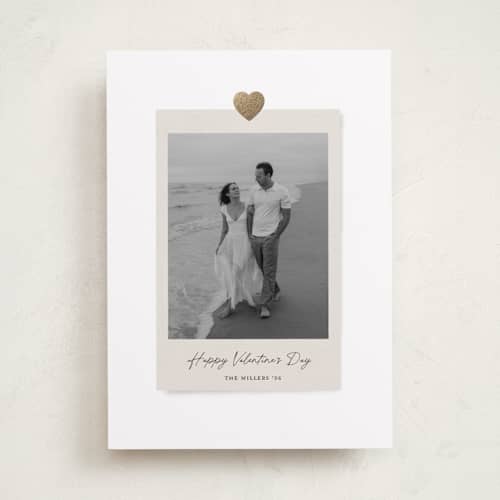 This is a pearl foil stamped valentine cards with foil pressed by Summer Winkelman called captured moment printing on recycled smooth signature in standard
