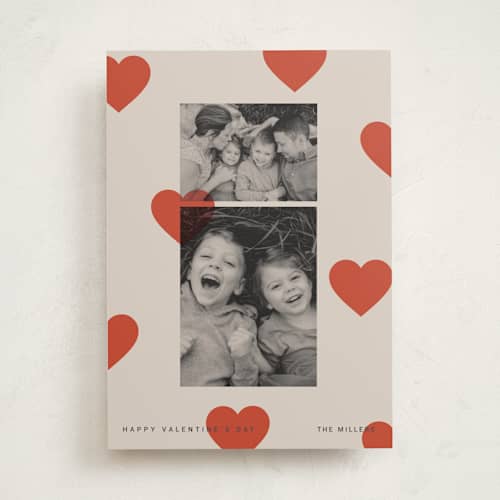 This is a heart valentines day with standard by Sumak Studio called modern hearts printing on recycled smooth signature in standard