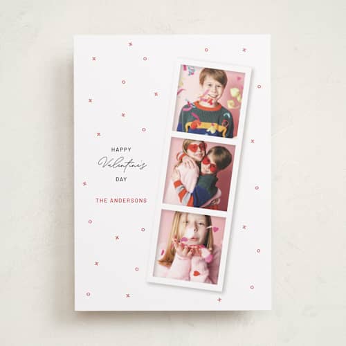 This is a snow valentines day with standard by Ilene Guy called valentine photo strip printing on recycled smooth signature in standard