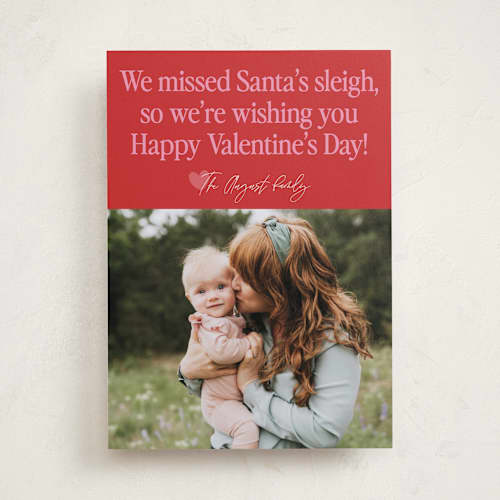 This is a apple valentines day with standard by Jackie Crawford called missed the sleigh printing on recycled smooth signature in standard