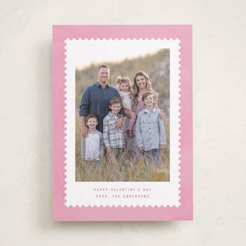 This is a pretty in pink valentines day with standard by Hooray Creative called stamped printing on recycled smooth signature in standard