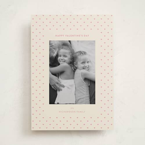 This is a cotton candy valentines day with standard by Ashlee Townsend called swiss hearts printing on recycled smooth signature in standard