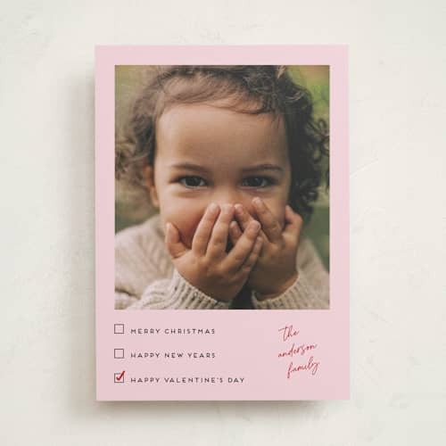 This is a cotton candy valentines day with standard by Ilene Guy called check list printing on recycled smooth signature in standard