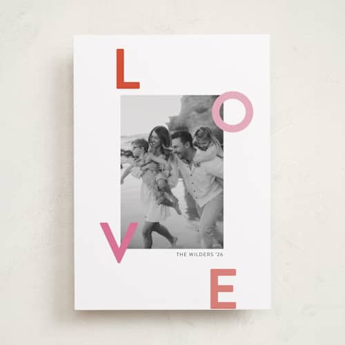 This is a berry valentines day with standard by Morgan Kendall called scattered printing on recycled smooth signature in standard