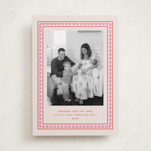 This is a strawberry valentines day with standard by Megan Davis called hygge printing on recycled smooth signature in standard
