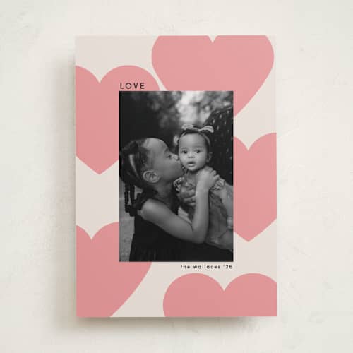 This is a bubblegum valentines day with standard by Morgan Kendall called floating hearts printing on recycled smooth signature in standard