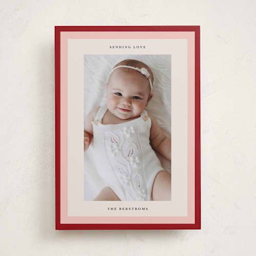This is a garnet valentines day with standard by lori jacobs wemple called bright frame printing on recycled smooth signature in standard