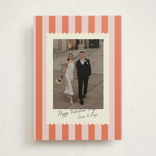 This is a peach valentines day with standard by Helena Vitto called nice stripes printing on recycled smooth signature in standard