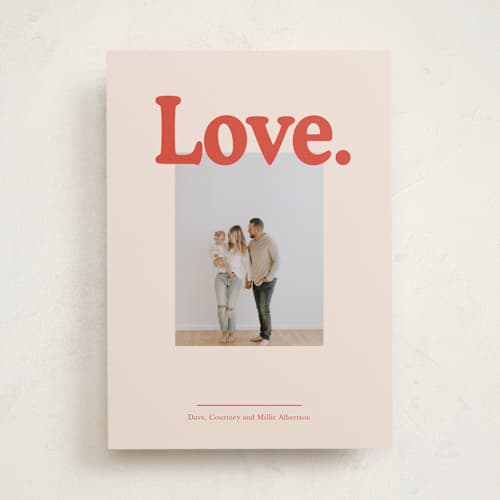 This is a ivory valentines day with standard by Baumbirdy called love is printing on recycled smooth signature in standard