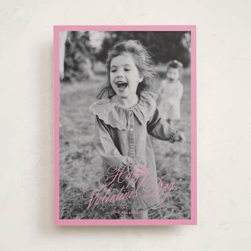 This is a bubblegum valentines day with standard by Kelly Watkins called minimal frame printing on recycled smooth signature in standard