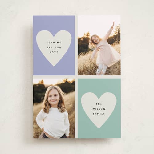 This is a juniper valentines day with standard by Kelly Watkins called double hearts printing on recycled smooth signature in standard