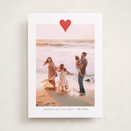 This is a crimson valentines day with standard by Up Up Creative called modern heart printing on recycled smooth signature in standard