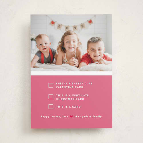 This is a flamingo valentines day with standard by Susan Brown called pick one printing on recycled smooth signature in standard