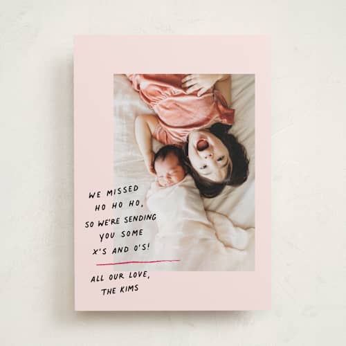 This is a blush valentines day with standard by Annie Clark called passing notes printing on recycled smooth signature in standard