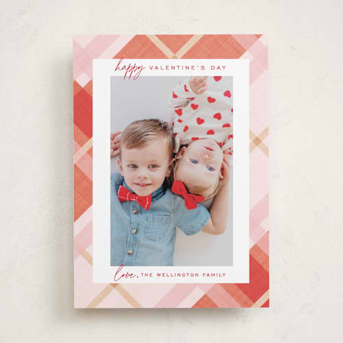 This is a happy valentines day with standard by Erin German called happy plaid printing on recycled smooth signature in standard