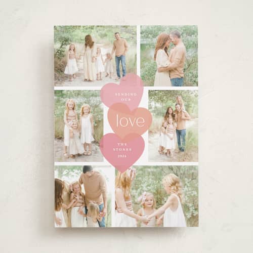 This is a watermelon valentines day with standard by Jill Means called stacked hearts printing on recycled smooth signature in standard