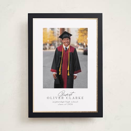 This is a midnight graduation announcements with foil pressed by Nicole Walsh called classic edge printing on recycled smooth signature in standard