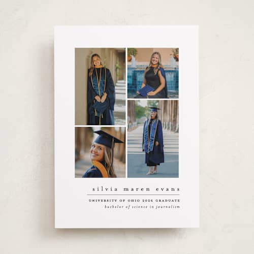 This is a penguin graduation announcements with standard by Lea Delaveris called name drop printing on recycled smooth signature in standard