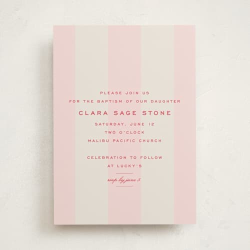 This is a fragola baptism and christening announcements with standard by Megan Davis called campania printing on signature in standard