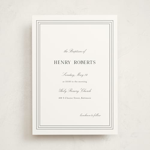 This is a muslin baptism and christening announcements with standard by Ani Somi called polo crest printing on signature in standard