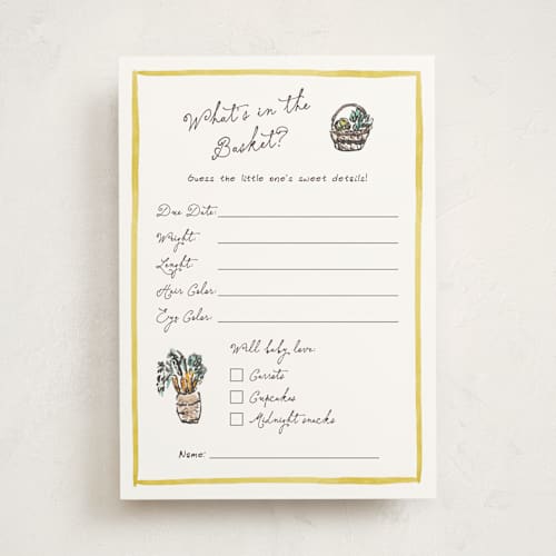 This is a lemon baby shower game activity cards with standard by Cass Loh called fresh from the garden printing on signature in standard
