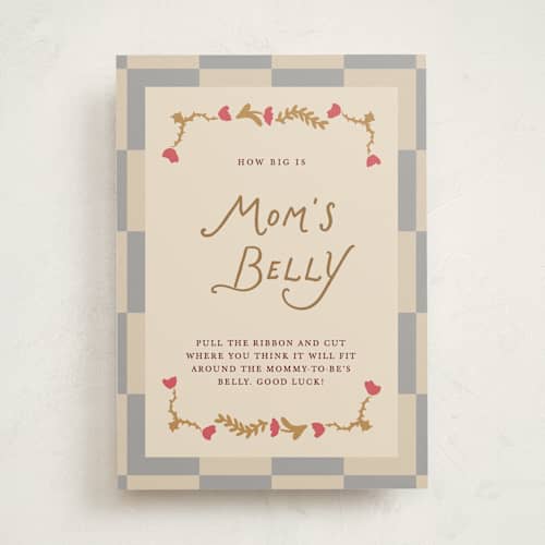 This is a slate baby shower game activity cards with standard by Maja Cunningham called dream pony printing on signature in standard