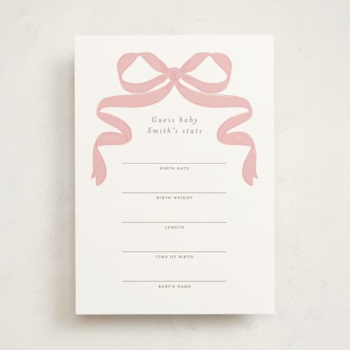 This is a blush baby shower game activity cards with standard by Itsy Belle Studio called fia printing on signature in standard