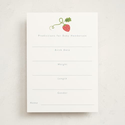 This is a blueberry baby shower game activity cards with standard by Hudson meet Rose called berry sweet printing on signature in standard