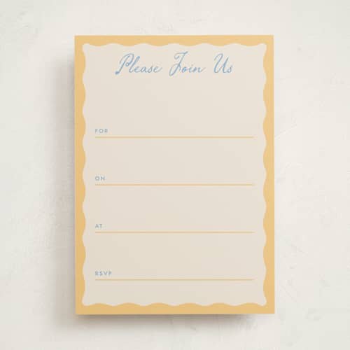 This is a melon blank hosting stationery with standard by Megan Davis called augusta printing on signature in standard