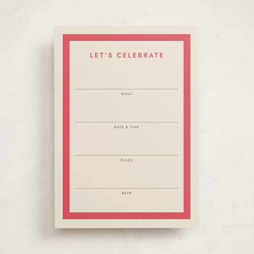 This is a berry blank hosting stationery with standard by Megan Davis called montauk printing on signature in standard