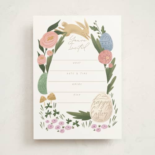 This is a garden blank hosting stationery with standard by Grae called garden eggs printing on signature in standard
