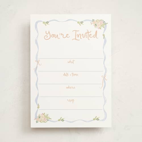 This is a daphne blank hosting stationery with standard by Creo Study called cottagecore printing on signature in standard