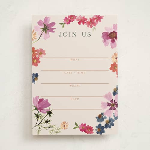 This is a peony blank hosting stationery with standard by Alethea and Ruth called wildflowers printing on signature in standard