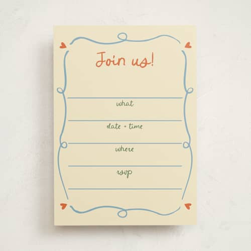 This is a verona blank hosting stationery with standard by Stephanie Heinrich Godbout called cin cin printing on signature in standard